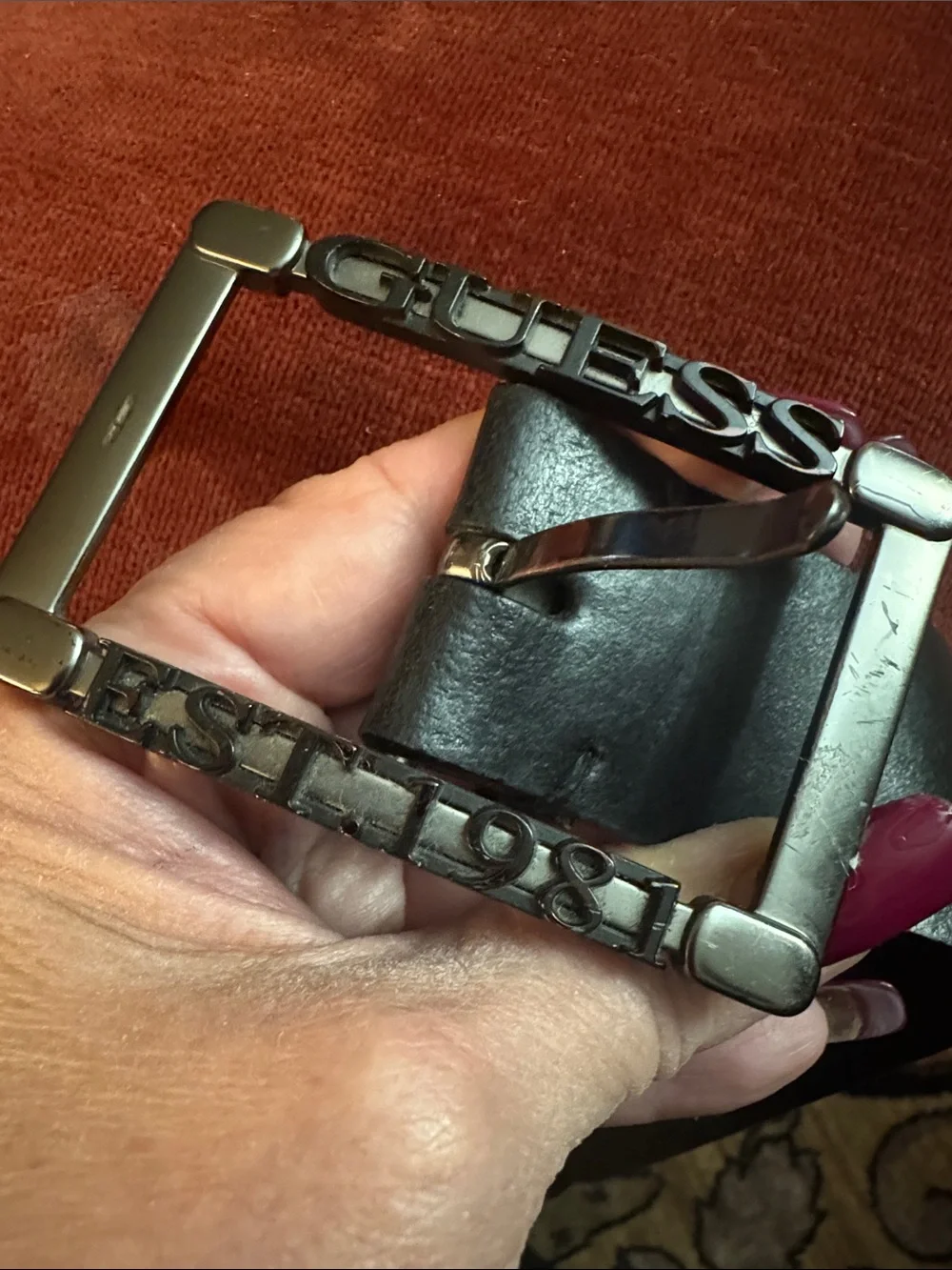Guess black leather